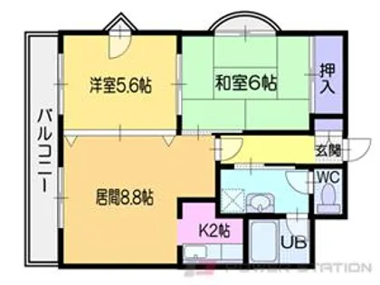 プレサント小樽稲穂【2階】の間取り