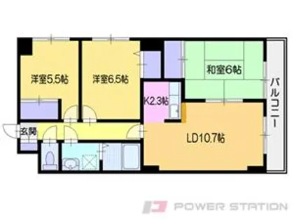 グリーンヒルズ小樽【3階】の間取り