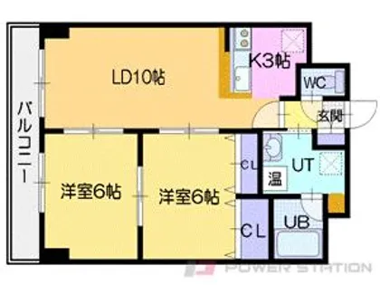 リルバ野幌【6階】の間取り