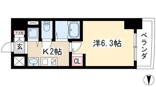 プレサンス金山グリーンパークス【0902号室】の間取り