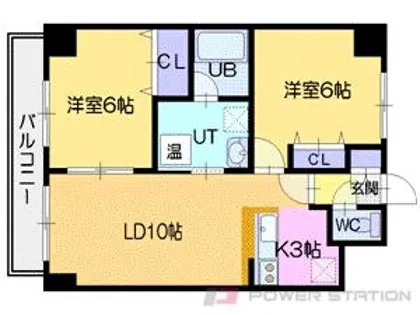 リルバ野幌【10階】の間取り