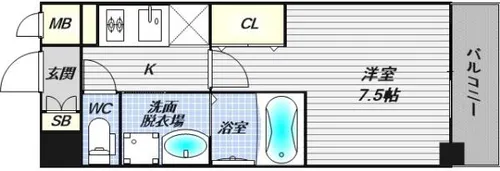 スプランディッド大阪WEST【8階】の間取り
