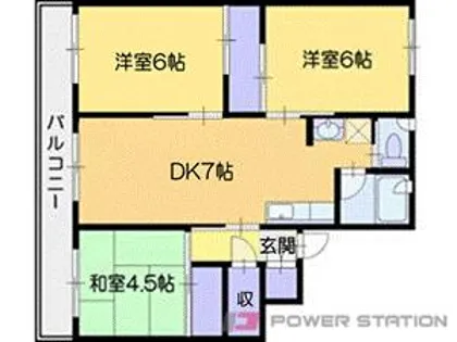 ビレッジハウス江別1号棟【5階】の間取り