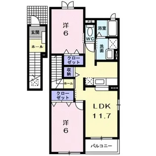 フォレストパーク・四番館【201号室】の間取り
