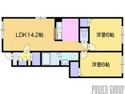 アンソレイエ弐番館【1階】の間取り