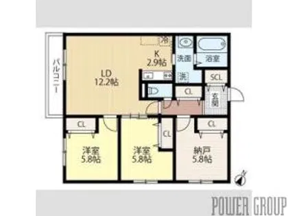 WELL BRIGHT 朝日RESIDENCE【3階】の間取り