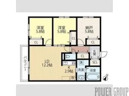 WELL BRIGHT 朝日RESIDENCE【2階】の間取り