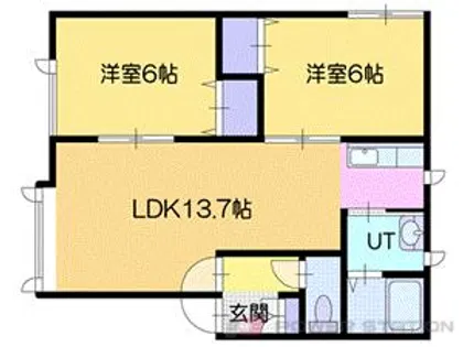 ラ・セゾンⅡ【2階】の間取り