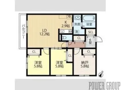 WELL BRIGHT 朝日RESIDENCE【2階】の間取り