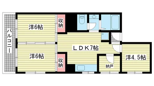 シャトレイユ【401号室】の間取り