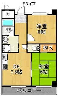 クレスト塚西【4階】の間取り