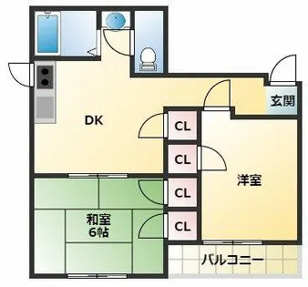 パールハイム針中野【4階】の間取り