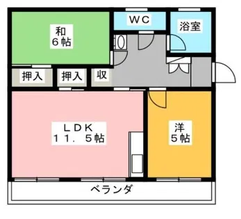 コーポ内田橋【405号室】の間取り