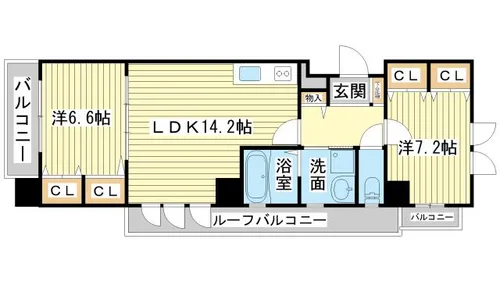 OA FLAT福沢【8階】の間取り