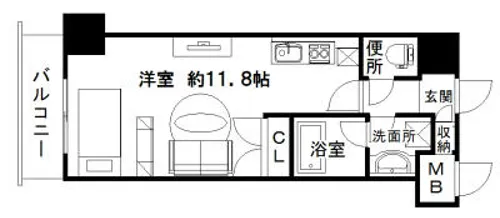 エスティメゾン南堀江【1103号室】の間取り