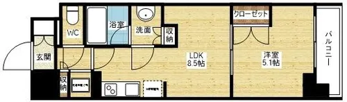 シティカレント新大阪【5階】の間取り