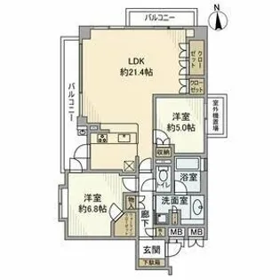 パーク・ホームズ鹿子町【4階】の間取り