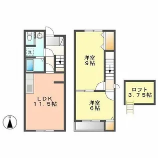 Casa 中沼【102号室】の間取り