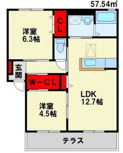 クラヴィエ赤坂A【1階】の間取り