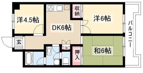 ロンシャン金山【4階】の間取り