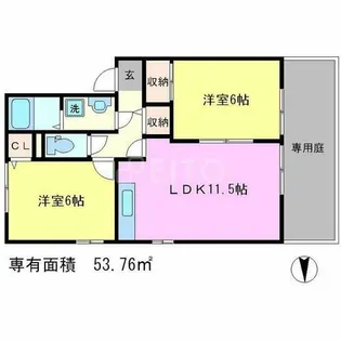 セレ・ファミール【101号室】の間取り