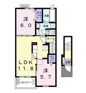 モスト【2階】の間取り