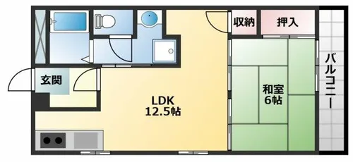 ハイツせせらぎ北棟【3階】の間取り