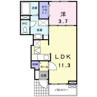 S.C.C.HーK【0104号室】の間取り