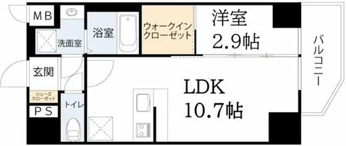 MELDIA CREST桜ノ宮Kirsch【6階】の間取り