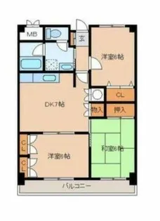 メルディアキューブやはた【703号室】の間取り