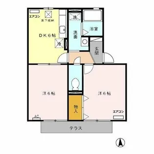 アルファヴィレッジえじまA【103号室】の間取り