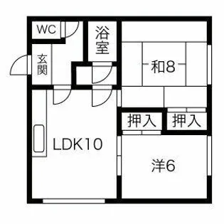 フラワーマンション【1号室】の間取り