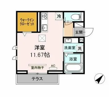 プライムヒル若松【1階】の間取り