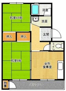 有野団地【B34-401号室】の間取り