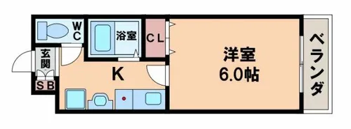 サンハイツ北田辺【3階】の間取り