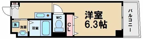 プライムタワー阿倍野40【3階】の間取り