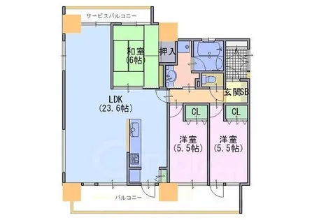 パデシオン長岡天神 401号【401号室】の間取り