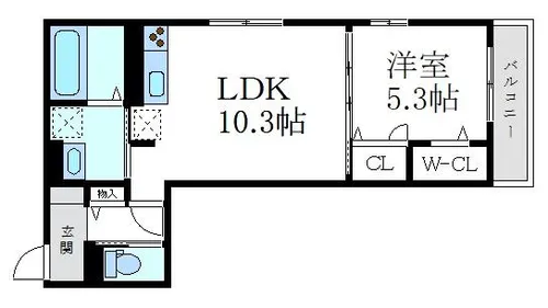 アリビオ立花【3階】の間取り