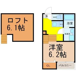 ハーモニーテラス六田【1階】の間取り