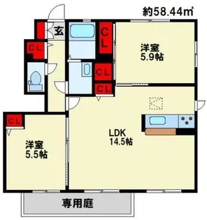 プレミール21B棟【101号室】の間取り