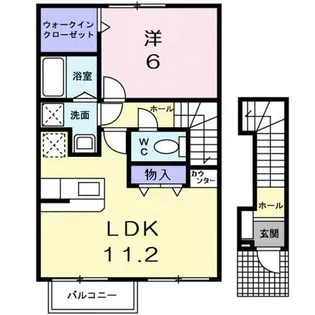 ツイン・アヴニール弐号館【0202号室】の間取り