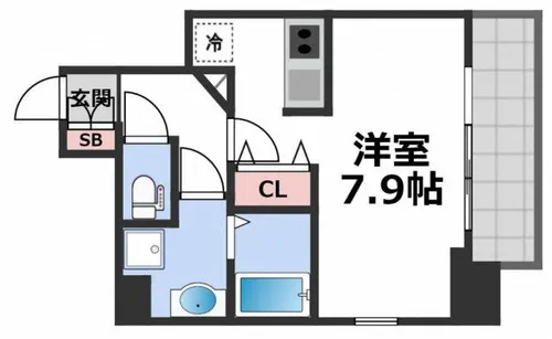 エイペックス四天王寺Ⅰ【9階】の間取り