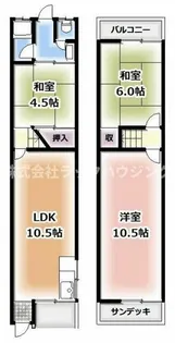 大阪府寝屋川市下木田町【テラスハウス】の間取り