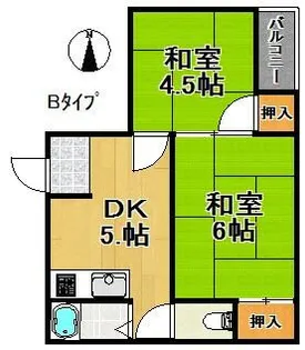 シャンブル北加賀屋【3階】の間取り