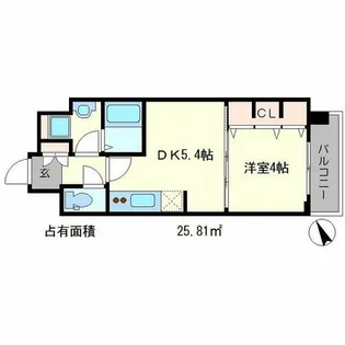 ベラジオ京都一乗寺II【5階】の間取り