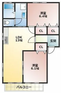メゾンけやき【101号室】の間取り