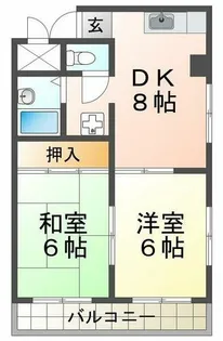 プラスパラス・ヒラノ【3階】の間取り