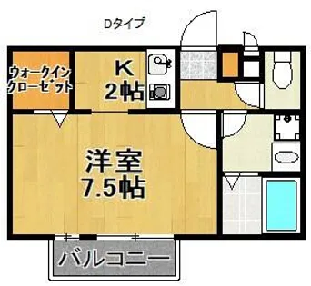 COZY岸里【2階】の間取り