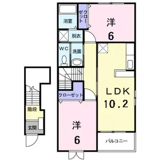 フォンテーヌ【204号室】の間取り