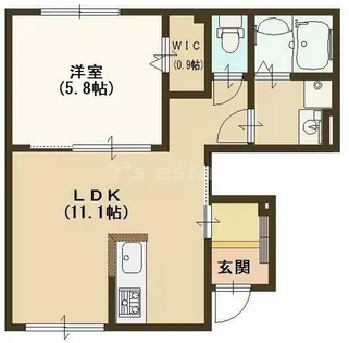 プレセアコート花園 A棟【1階】の間取り